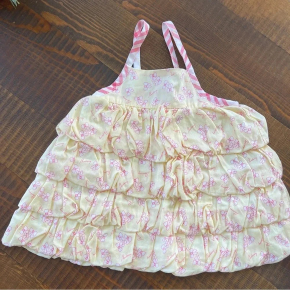 Dress + pants sleeveless cross back 1/3 months pink Burberry - Picture 4 of 7